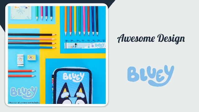 Set Cancelleria Bluey Ufficiale - Astuccio, Quaderni A5/A6, Matite Colorate, Penna, Per Scuola E Creatività Bambini - Foto 7