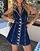 POTILI Denim Dress for Women, Button Down Sleeveless Jean Dress A-line Casual Denim Romper