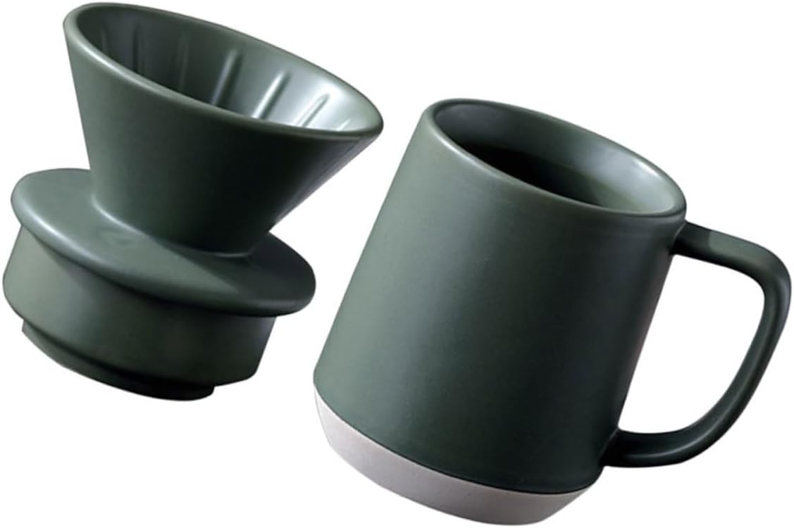 TEHAUX 1set Ceramic Coffee Filter Cup Practical Design for Smooth Brewing for Use