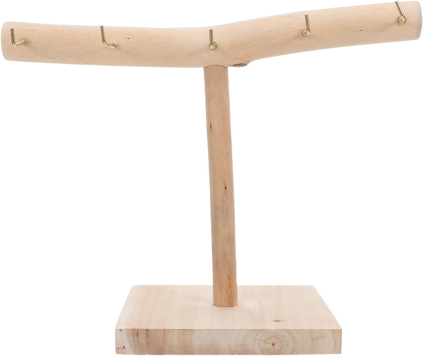 LOGOFUN Rustic Solid Driftwood T-shape Jewelry Display Stand with Nail for Bracelets Necklaces Earrings and Keychains in Shops or Home
