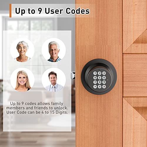 Signstek Keyless Entry Door Lock, Door Knob With Keypad, Smart Code Door Lock, Mute Mode, Passage Function, Easy To Install, Oil Rubbed Bronze #TOP1