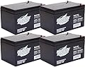 Interstate Batteries 12V 12Ah Battery (4-Count) (F2 Terminal) SLA AGM VRLA Rechargeable Replacement for APC, UPS Backup Power, Medical Devices, Security, Lighting (SLA1104C-A)