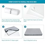 Bedsure Orthopedic Dog Bed for Extra Large Dogs - XL Memory Foam Pet Mat, 2-Layer Thick Pet Mattress with Removable Washable Cover and Waterproof Lining (44x32x4 Inches), Grey - Image 5