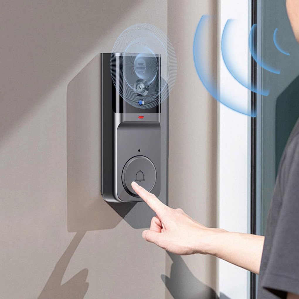 Visualizzazione video ottenuta con campanello con telecamera Wi-Fi | dotato di citofono bidirezionale e opzioni di ricarica USB. Campanello wireless per spioncino con telecamera per porta di