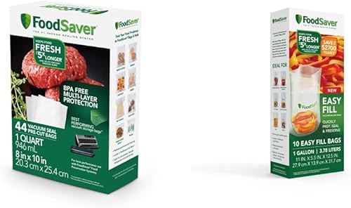 FoodSaver Paquete de bolsas selladoras al vacío y bolsas selladoras al vacío fáciles de llenar disponible en Yaxa Peru