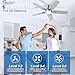 POCHFAN 42 Inch Ceiling Fans with Lights and Remote, Brushed Nickel Flush Mount Low Profile Ceiling Fan for Bedroom, Living Room, Patio, Dimmable 6 Speeds Noiseless Reversible, ETL Listed