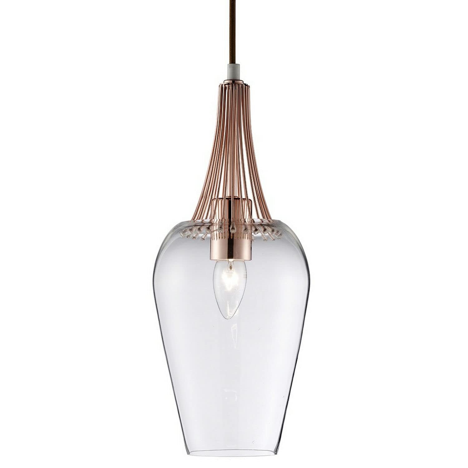 Searchlight Kupfer Hängelampe Mit Geometrischem Käfig-Design – E27, 60 W, Industriell