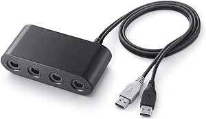 【2019 Upgraded】 Switch Gamecube Controller Adapter, Lxuemlu Super Smash Bros Nintendo Switch Gamecube Adapter for Switch, Wii U and PC USB with 4 Ports - Plug &amp; Play, No Drivers Needed