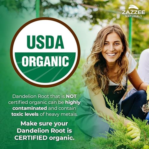 Image of Zazzee USDA Organic Dandelion Root 10:1 Extract, 60 Capsules