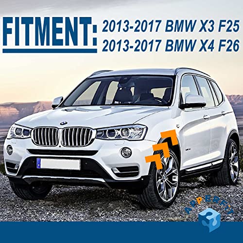 Apperfit Front Fender Chrome Finisher Trim Compatible With Bmw X3 F25 X4 F26 2013-2017 Replaces 51117338569 51117338570 #TOP3