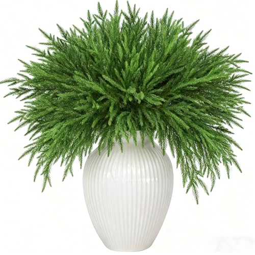 Cieex 16 Pcs Artificial Norfolk Pine Branches -17" Real Touch