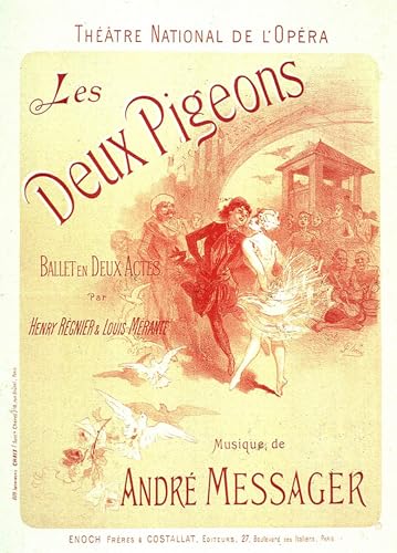 Portrait Tableaux Toile d'art les deux pigeons de Jules Chéret pour grand mur de chambre