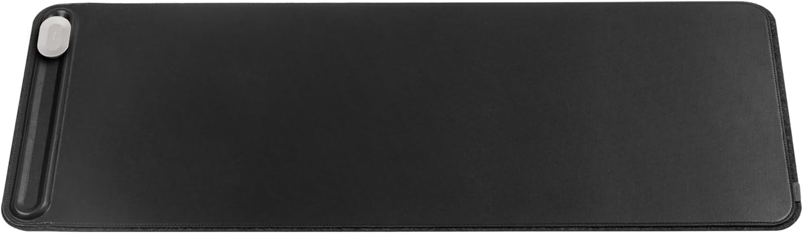Premium Leather Desk Mat Slim | Multi-Purpose & Waterproof Table Protector Accessory for Work Home Gaming Office Keyboard Mat Organizer | 31.4" L x 12.2" W x 0.19" H, Anti-Slip, Black Finish