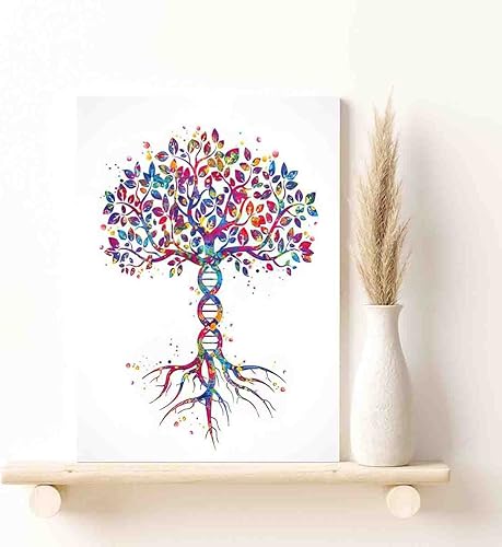 Miniatura 4 de Decoración colgante de dormitorio, árbol de ADN, impresión artística de acuarela, símbolo médico, arte de pared, regalo de enfermera, ciencia