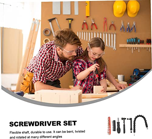 Gooffy 2 Sets Tip And ° / Sleeves With Holder Kit Bits For Extender Adaptor Flexible Hand Screwdriver Angle Kits Drill Bit Drive Quick Extension Electric Shaft Chassis Manual Connect Wrenches (Color #TOP3