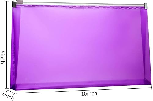 10 sobres de plástico con cremallera #10 de 5 x 10 colores surtidos, carpetas para recibos, cupones y facturas