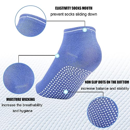Qchengsan Non-Slip Grip Socks - 8 Pairs for Women, Anti-Skid Yoga and Pilates Socks With Cushion, Grippy Slippers for Pure Barre, Ballet, Dance, Barefoot Workout4