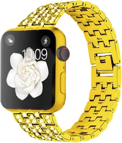 Image of Zitel Compatible with Apple Watch Band for Women Girls, Bling Rhinestone Metal Bands 40mm 41mm 42mm(Series 11 /10) 44mm 45mm 46mm Series 11 /10 /9 /8 /7 /6 /5 /4 /SE3 /SE2 /SE