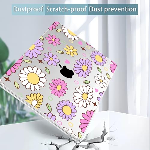 Image of Tuiklol for MacBook Air 13 inch Case M5 2026 M4 2025 M3 2024 M2 2022 Release Model A3449 A3240 A3113 A2681,Plastic Hard Shell Cover for MacBook Air 13.6 with Touch ID, Yellow Flower