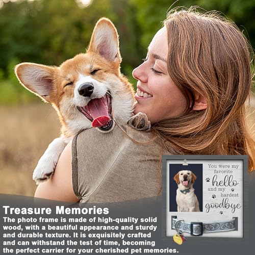 Sporgo Holz Bilderrahmen mit Foto: Hund und Katze Gedenk Fotorahmen, Andenken An Verstorbenen Hund, ErinnerungBilderrahmen, Holz Bilderrahmen für Hunde oder Katzenbesitzer (9 x 9 Zoll)