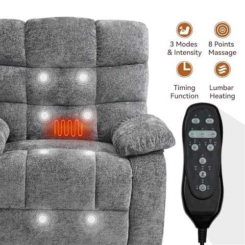 Sillón con masaje y calor eléctrico cuero marrón miniatura 4