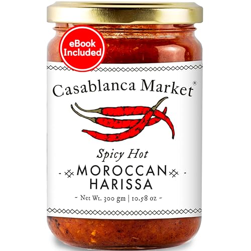 Casablanca Market Harissa Gourmet Hot Sauce –Harissa Sauce – Moroccan North African Spice Best Hot Sauce Gift Harissa Seasoning – Harissa Spice Red Hot Sauce – Harissa Paste Hot Sauces (10.5oz)