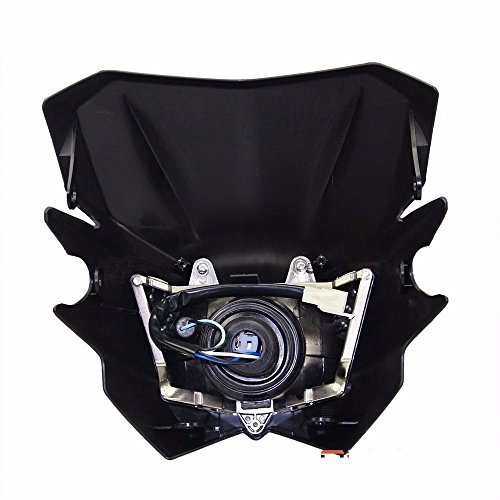 35W Off Road Dirt Bike Motorcycle Headlight for Honda Kawasaki Suzuki Yamaha Custom (Blue)