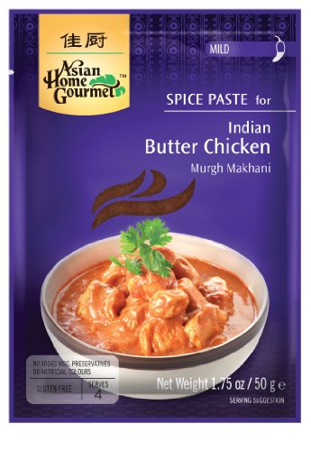 Asian Home Gourmet, Indian Spice Butter Chicken Paste, 1.75-Ounce Pouch