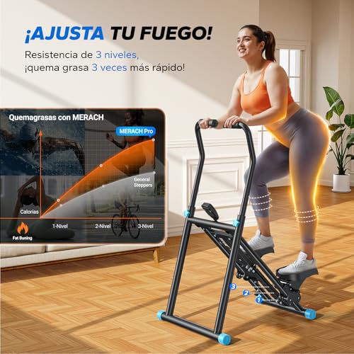 Variante de MERACH maquinas de steps Stepper 2025 Plegable Manillar Ajustable