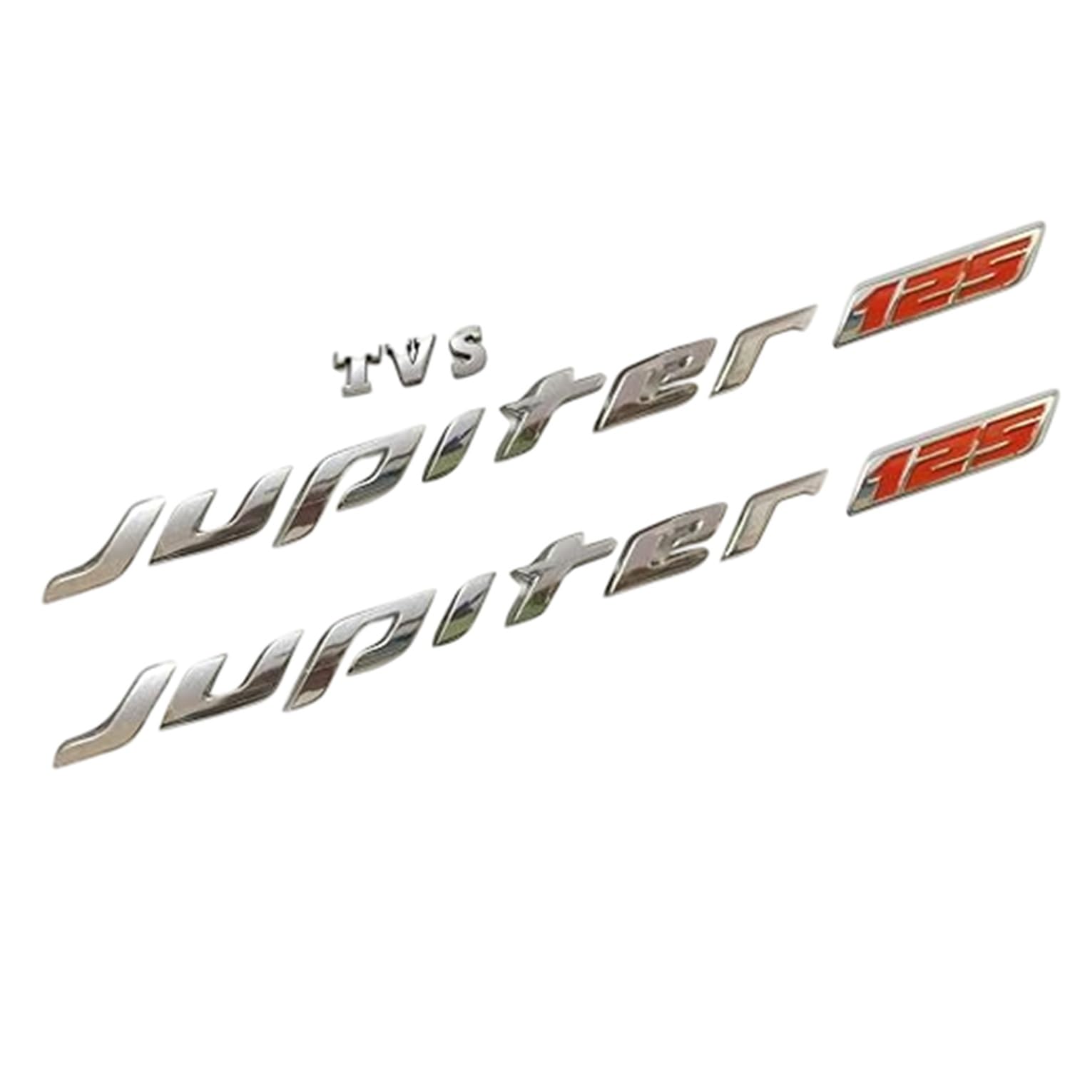 Scooty Metal 3D Monogram Emblem Badge Graphic Sticker Silver for TVS Jupiter 125 - Durable-image-31