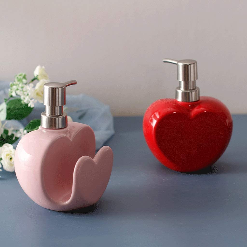 Dozownik mydła Keramische Zeepdispenser 2in1 Multifunctionele Zeeppomp Dispenser Hartvormige Lotion Dispensers 400ml/13.5oz do łazienki