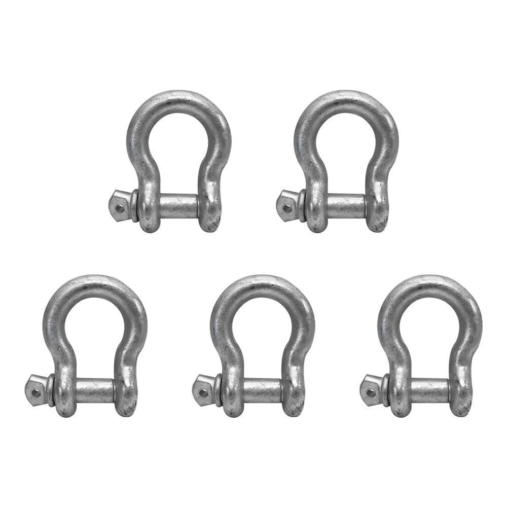 Prolinemax Drop Forged 4000 Lbs D Ring Bow Rigging 5PC 1/2" Screw Pin Anchor Shackle Galvanized Steel