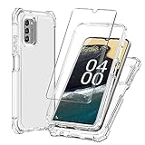 YJROP for Nokia C300 Case, with Tempered Glass Screen Protector Crystal Clear Full-Body Rugged Hybrid Bumper Shockproof Protective Phone case Cover for Nokia C300 N155DL (6.52')