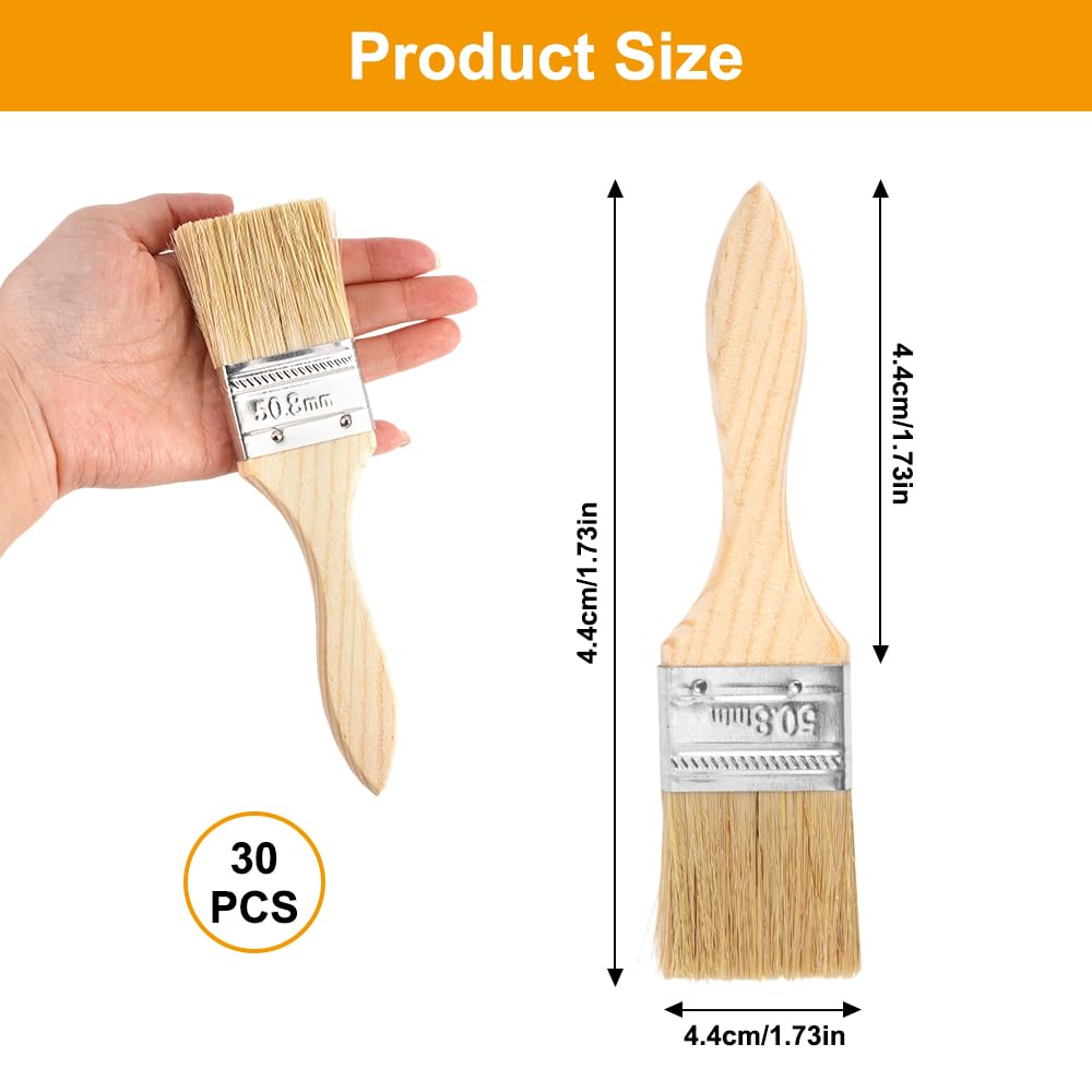 30 Pinceaux Peinture 50mm Pinceau Plat Professionnel,Pinceau Peinture Mur,Pinceau à Lasure Bois Large,Pinceau Vernis Bois,pour Murale,Vernis,Colles,Bricolage Silicone,Gesso Teintures