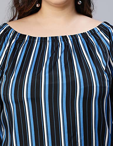 Image of oxolloxo Color Paneled Full Sleeve somen Plus Size top