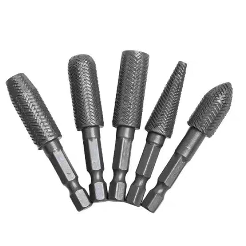 5Pcs Steel File Carving Bit Cutter Rotary File Super Hard Rotary Rasp File Set