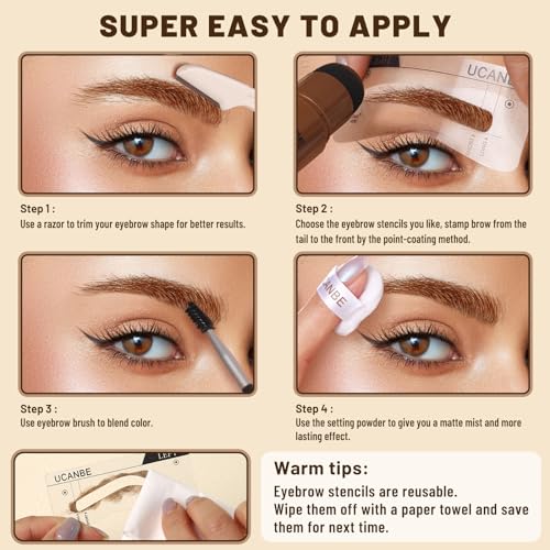 Ucanbe SMSTUB100_01020304 25Pcs Eyebrow Stamp Stencil Kit thumb #6