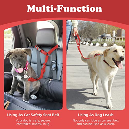 image for BWOGUE 2 Packs Dog Cat Safety Seat Belt Strap Car Headrest Restraint A