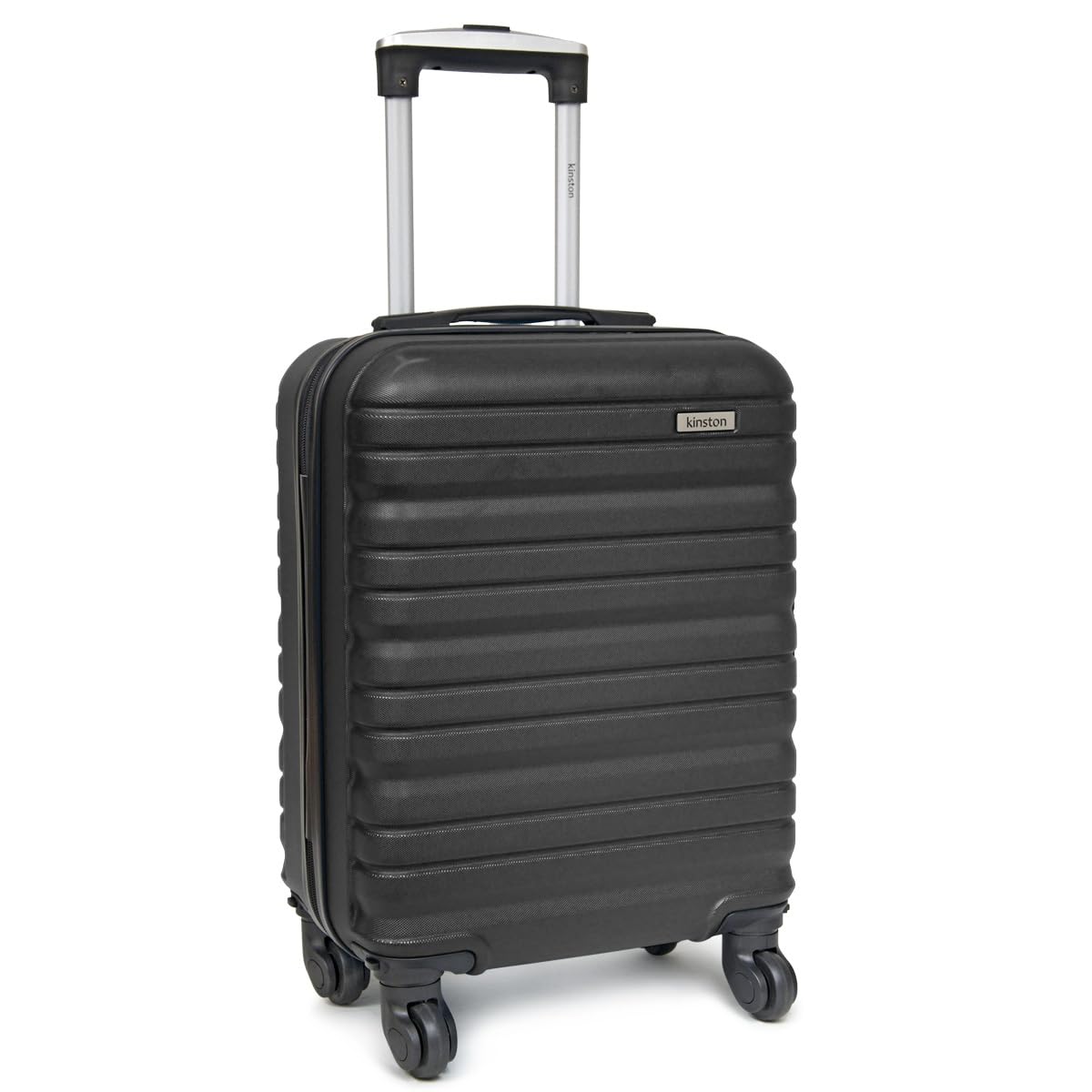 KINSTON Maleta de Cabina para EasyJet 4 Ruedas Desmontables Tamaño LowCost - Equipaje de Mano Ligero y Duradero, Ruedas Giratorias Extraíbles - Negro
