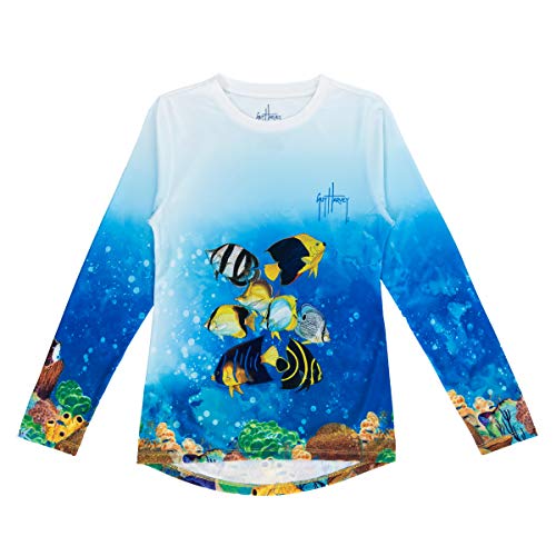 Guy Harvey Girl's Long Sleeve Performance Shirt with 30+ UPF Sun Protection