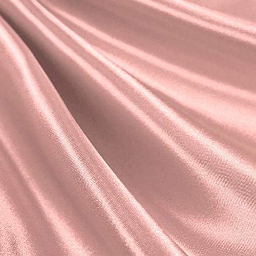 AK TRADING CO. 60" inches Wide-by The Yard-Charmeuse Bridal Satin Fabric for Wedding, Apparel, Crafts, Decor, Costumes (Blush, 20 Yards)
