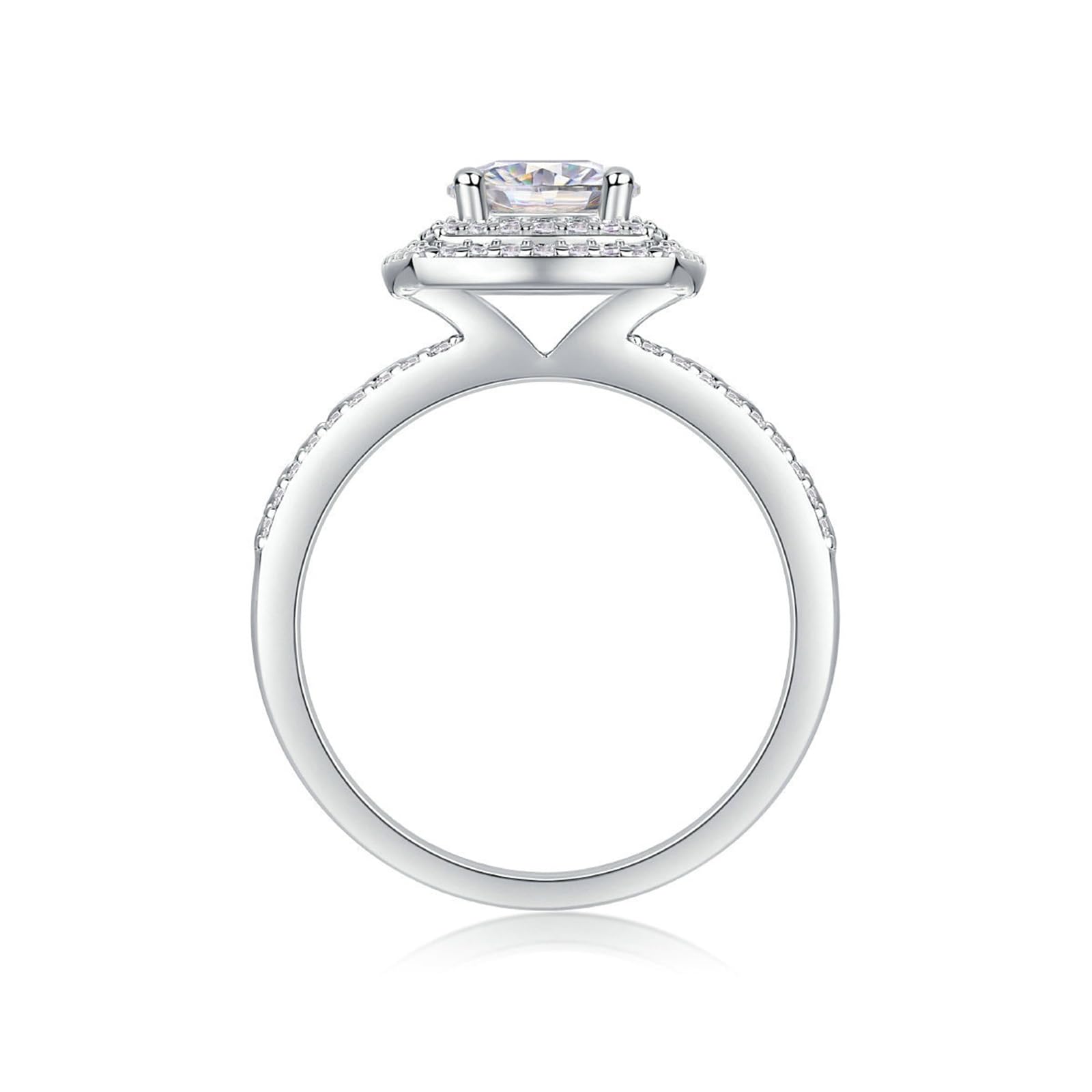 9K 14K 18K białe złoto pierścionek zaręczynowy damski pierścionek Promise 6,5 x 6,5 mm Moissanit Def 1ct Moissanit