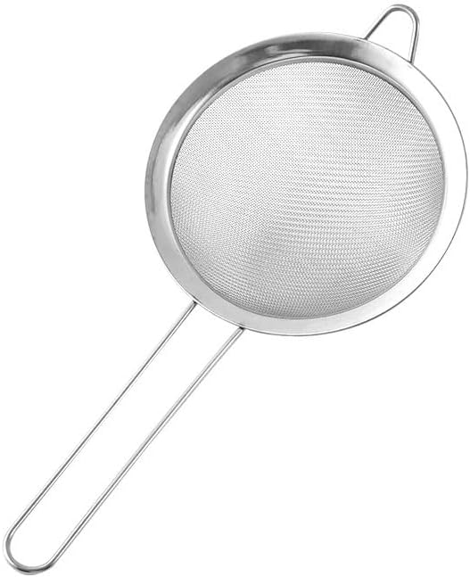Miniatura 6 de Colador de malla de acero inoxidable, colador de té fino con coladores de mango largo, tamiz de malla para cócteles, café, harinas de comida (oro
