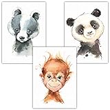 ✔ KINDER POSTER - Frechdax 3er Poster Set im DIN A4 (21cm x 29,7cm) Format für den Bilderrahmen - Ideal für das Kinderzimmer und Babyzimmer. Farben zur Auswahl: rosa, mint, blau