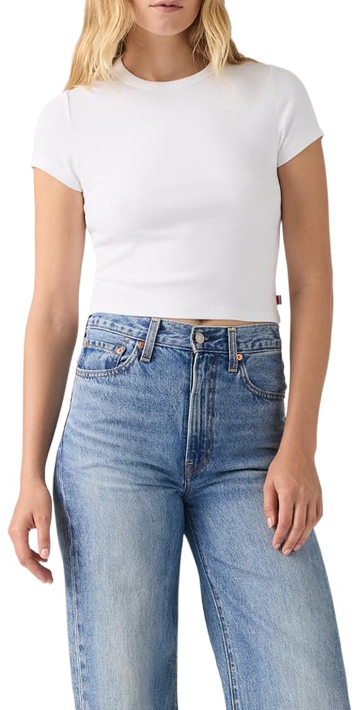 

                                                    Levi's Women's Hayes Cropped Tee, (New) Bright Whi