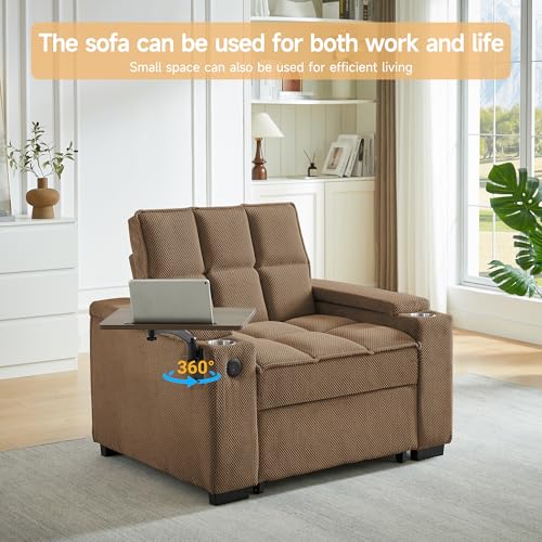 Sillón Plegable Confortable Color Café miniatura 7