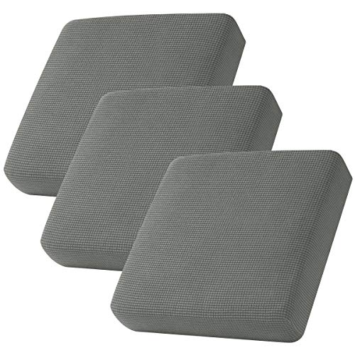 Image of CHUN YI 3PC Stretch Couch Cushion Covers, Individual Sofa Seat Slipcovers Suitable for Armchair Loveseat Sofa with Spandex Jacquard Fabric(3pc,Dove Grey)
