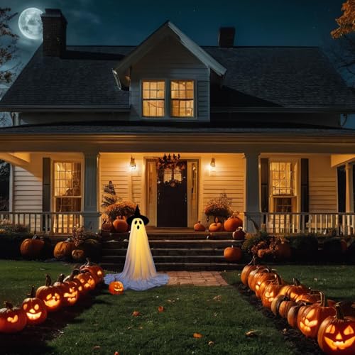 Fantôme lumineux pour Halloween avec LED télécommandée pour jardin - 4