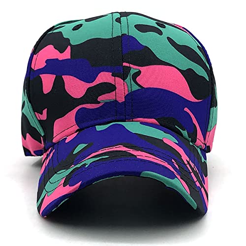 Xilery Women's Men's Camouflage Baseball Cap Trucker Hiking Sun Hat Hiking Hat Breathable (Rose Red) #TOP1
