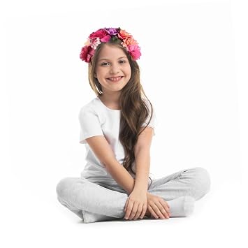 Halloween Party Headband Hair Gems Womens Hair Accessories Halloween Bands Garland Headband Floral Vacation Polyester Pink Artificial Flowers Flowers